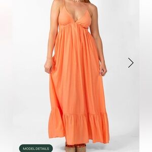 Vibrant Orange Maxi Dress